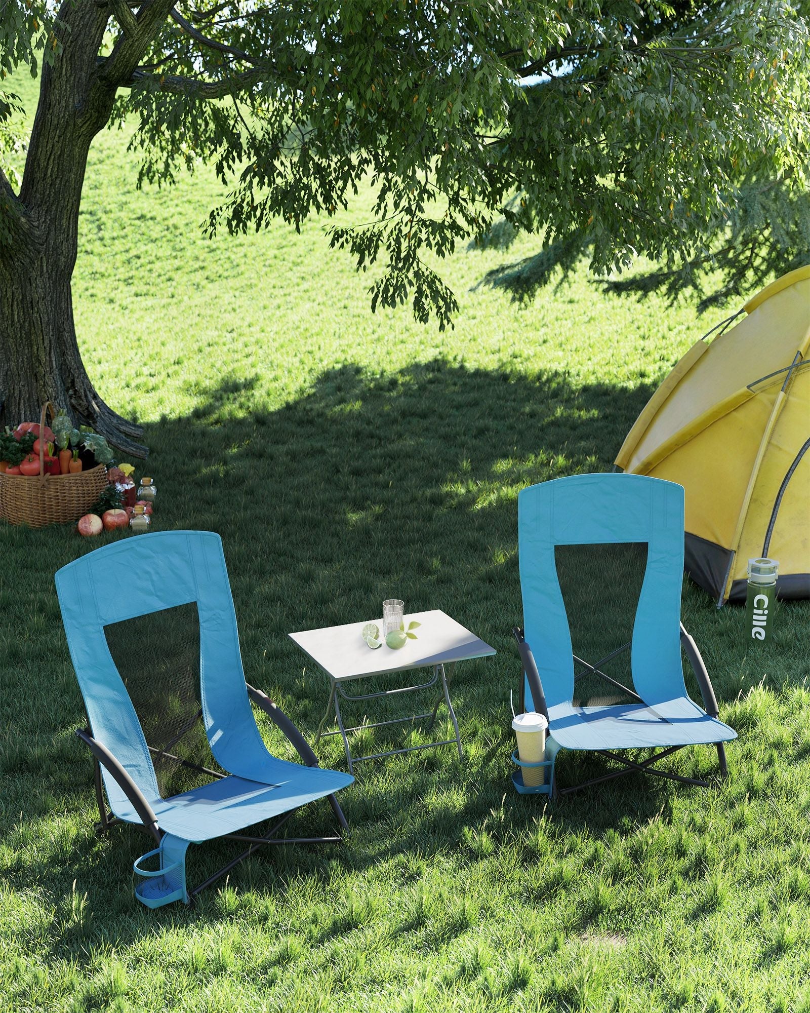 Foldable Beach Chair – 600D Oxford Fabric – Green – Robust Design, 140 kg Load Capacity