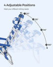 Beach Chair – Aluminium – Blue and White Stripes – Portable, Foldable, and Reclinable with Pillow