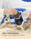 Beach Chair – Aluminium – Blue and White Stripes – Portable, Foldable, and Reclinable with Pillow
