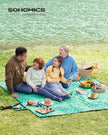Large Picnic Blanket – Waterproof – Green – Fern Pattern – Machine Washable