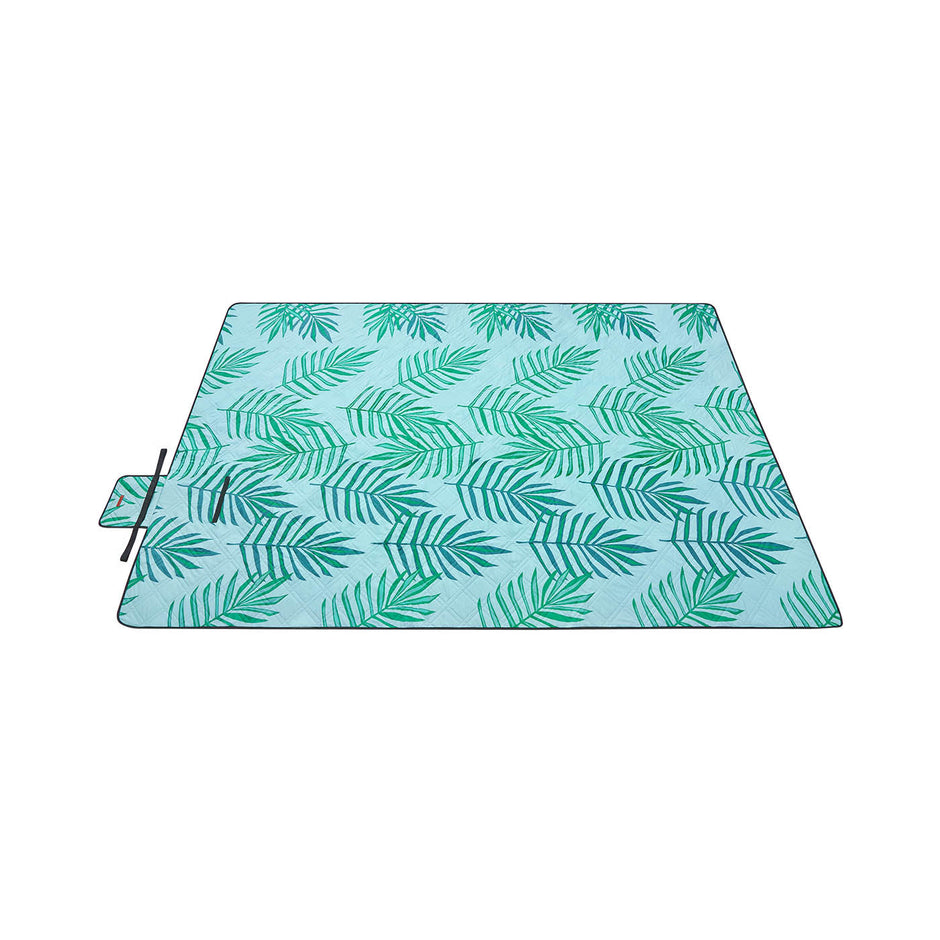 Foldable Picnic Mat – Waterproof – Blue with Fern Pattern – Large 200 x 200 cm