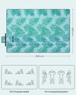 Foldable Picnic Mat – Waterproof – Blue with Fern Pattern – Large 200 x 200 cm
