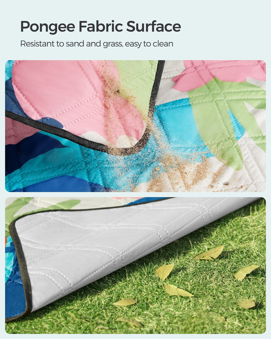 Picnic Blanket – Waterproof Fabric – Colourful Fern – Large 200 x 300 cm, Machine Washable, Foldable