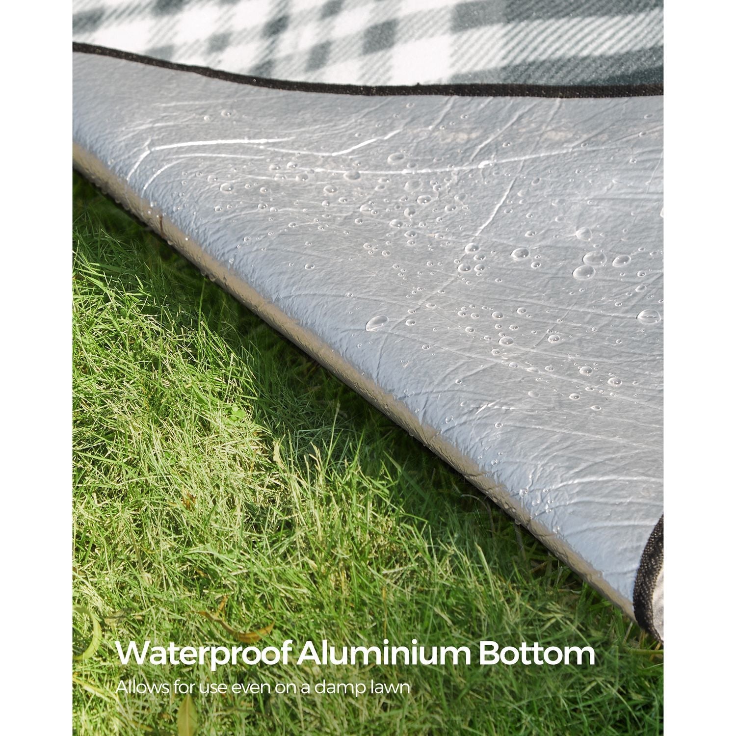 Picnic Blanket – Fabric – Grey and White – Extra Large 300 x 200 cm