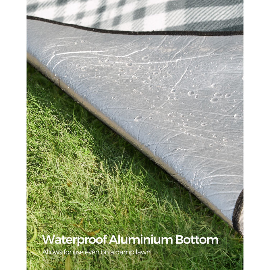 Picnic Blanket – Fabric – Grey and White – Extra Large 300 x 200 cm