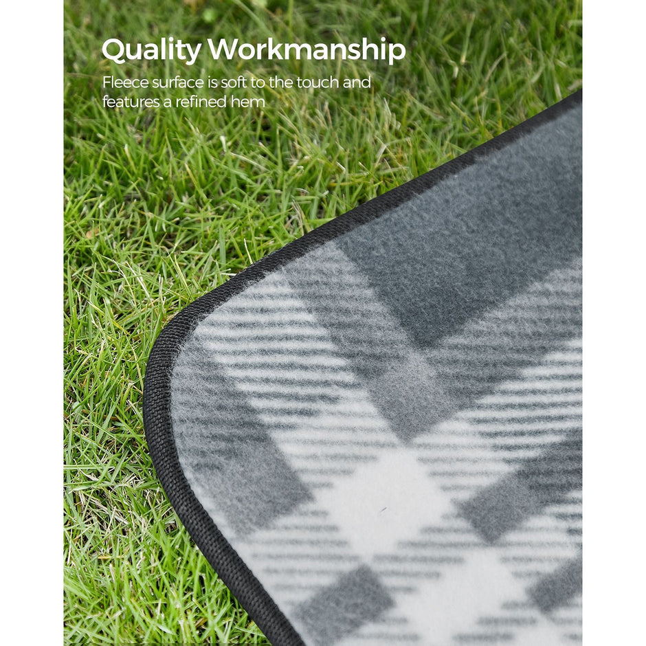 Picnic Blanket – Fabric – Grey and White – Extra Large 300 x 200 cm