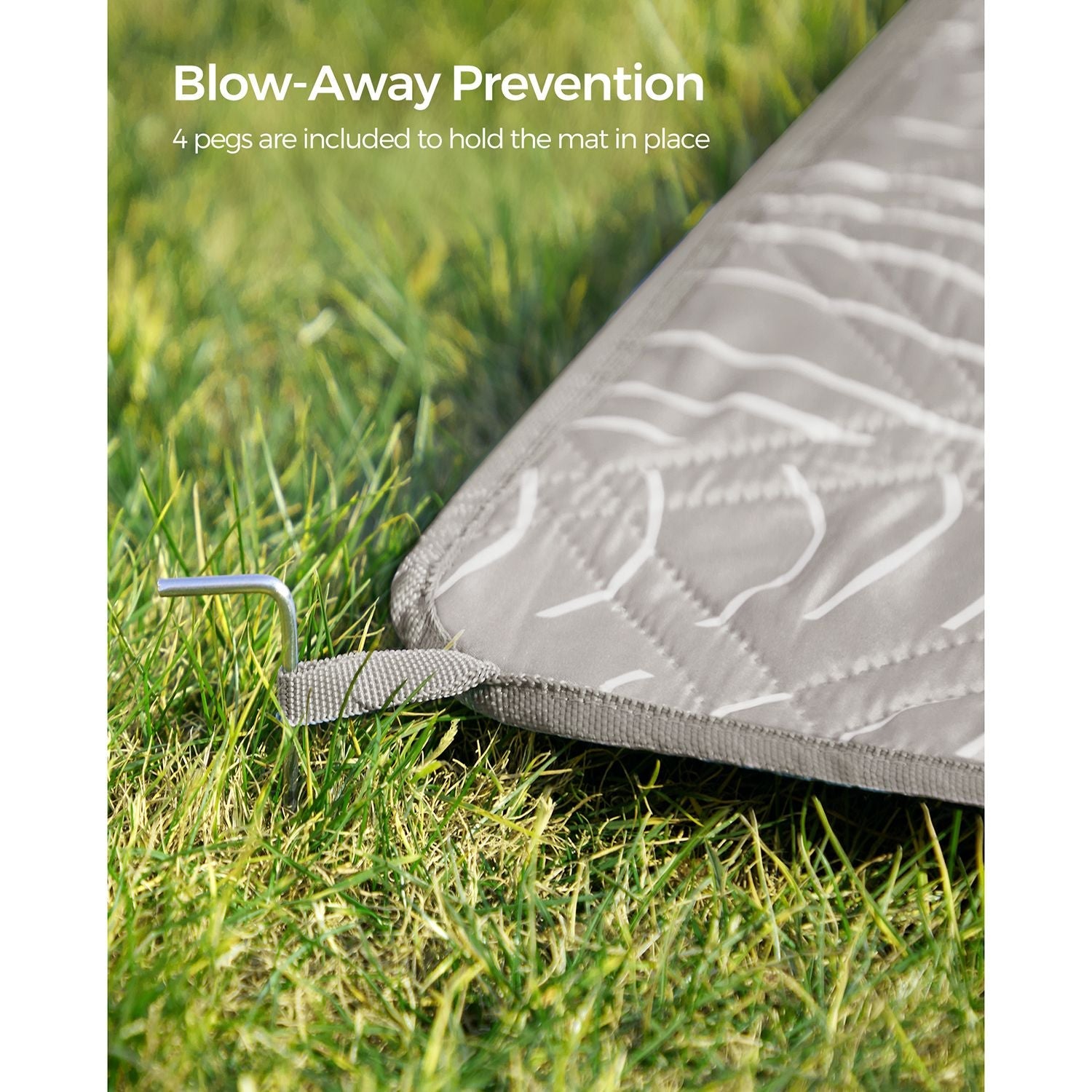 Picnic Blanket – Fabric – Khaki with Leaf Pattern – 300 x 200 cm