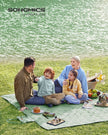 Picnic Blanket – Fabric – Mint Green and Leaf Pattern – Extra Large 200 x 200 cm