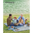 Picnic Blanket – Fabric – Blue with Leaf Pattern – Extra Large 200 x 200 cm