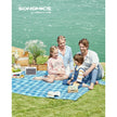 Picnic Blanket – Waterproof Fabric – Green and Blue – Portable and Foldable with 4 Blow-Away Prevention Pegs