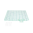 Picnic Blanket – Waterproof Fabric – Green and White – Large 200 x 200 cm with Blow-Away Prevention Pegs