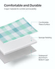 Picnic Blanket – Waterproof Fabric – Green and White – Large 200 x 200 cm with Blow-Away Prevention Pegs