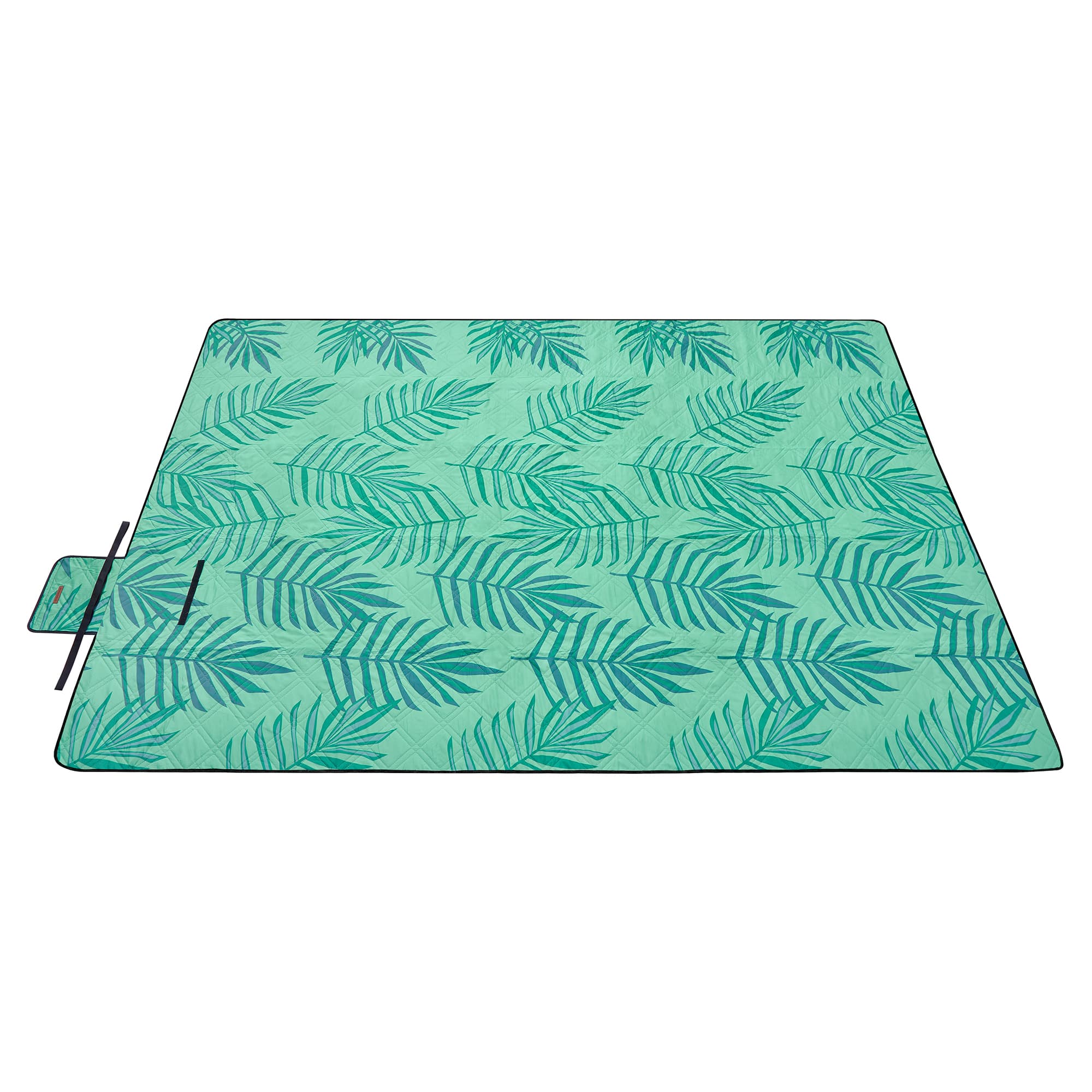 Large Waterproof Picnic Blanket – Fabric – Fern Pattern and Green – Machine Washable and Foldable