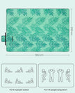 Large Waterproof Picnic Blanket – Fabric – Fern Pattern and Green – Machine Washable and Foldable