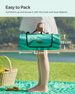 Large Waterproof Picnic Blanket – Fabric – Fern Pattern and Green – Machine Washable and Foldable