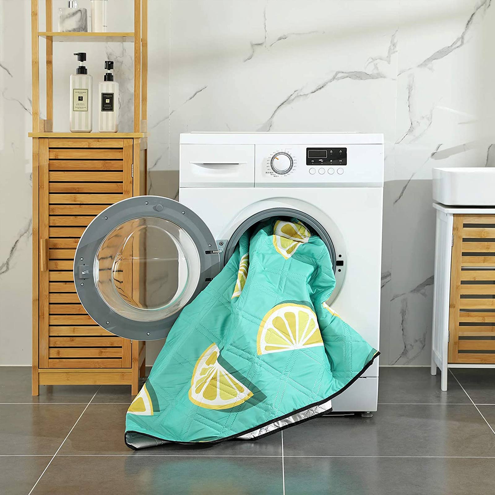 Foldable Picnic Blanket – Waterproof Layer – Aqua Color – Large Size 200 x 150 cm