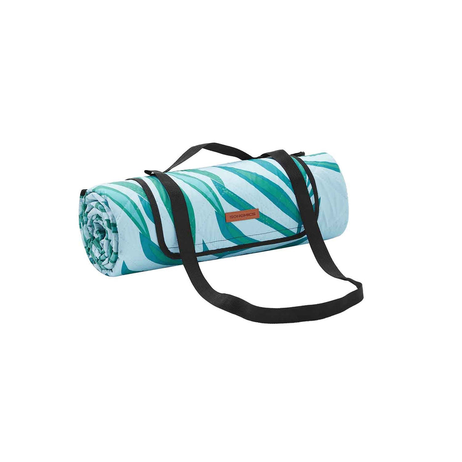 Picnic Blanket – Fabric – Blue – Waterproof, Machine Washable, Foldable, Large Fern Pattern 200 x 200 cm