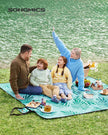 Picnic Blanket – Fabric – Blue – Waterproof, Machine Washable, Foldable, Large Fern Pattern 200 x 200 cm