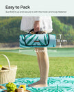 Picnic Blanket – Fabric – Blue – Waterproof, Machine Washable, Foldable, Large Fern Pattern 200 x 200 cm