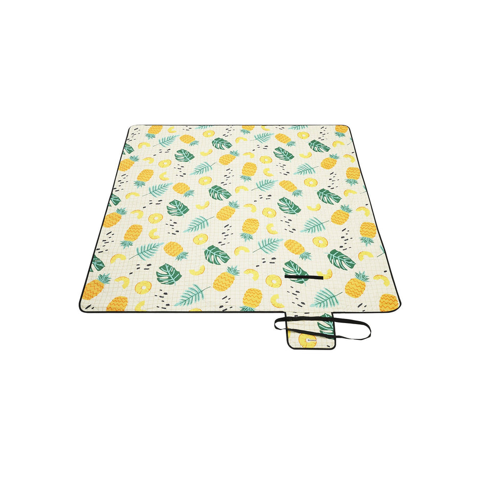 Picnic Blanket – Fabric – Blue – Waterproof, Machine Washable, Foldable, Large Fern Pattern 200 x 200 cm
