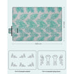 Large Waterproof Picnic Blanket – Fabric – Fern Pattern and Grey – Foldable and Machine Washable