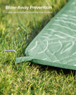 Picnic Blanket – Fabric – Mint Green with Leaf Pattern – 300 x 200 cm