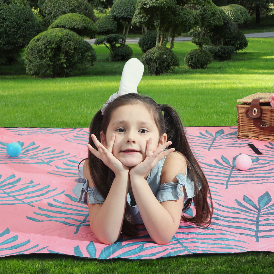 Large Picnic Blanket – Waterproof Fabric – Multicolor Lemon Pattern – Foldable and Machine Washable
