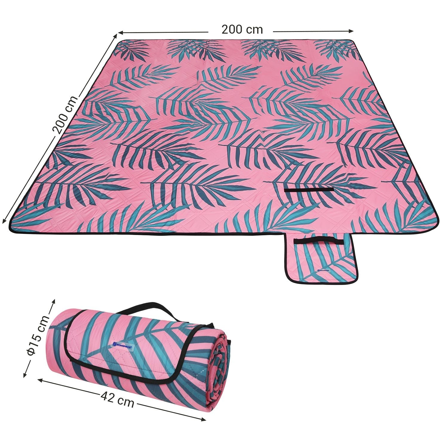 Large Picnic Blanket – Waterproof Fabric – Multicolor Lemon Pattern – Foldable and Machine Washable