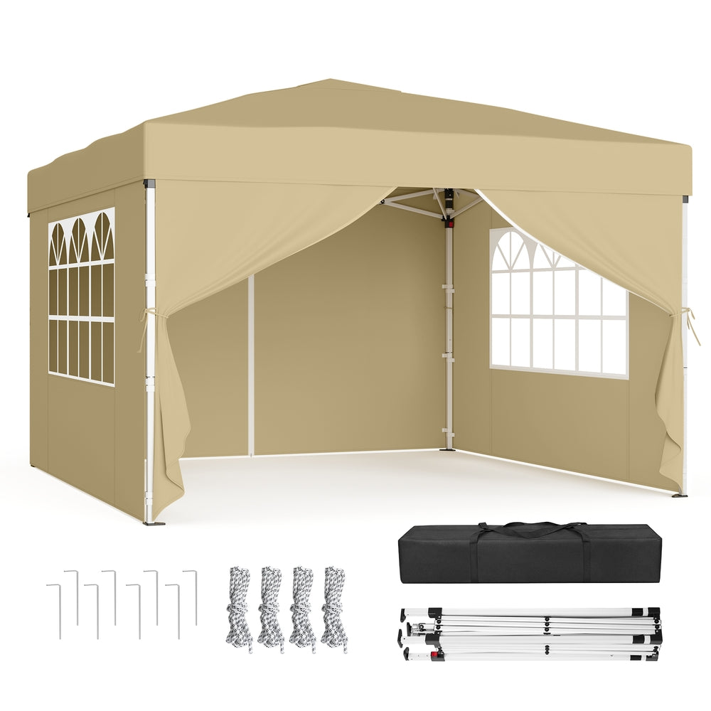 Pop Up Gazebo - 9.4L - PE Plastic, Steel - UV Protection, Drizzle-Resistant