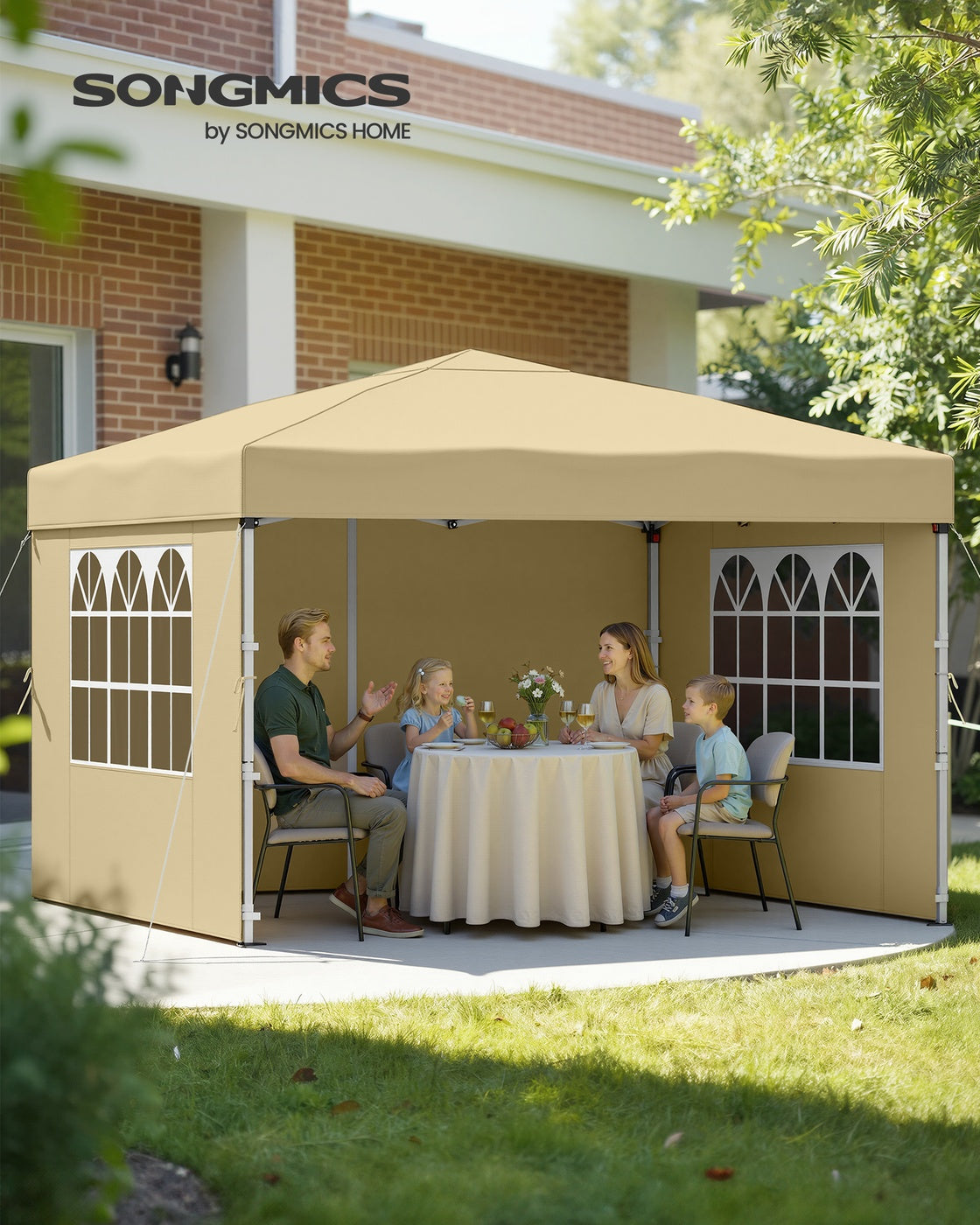 Pop Up Gazebo - 9.4L - PE Plastic, Steel - UV Protection, Drizzle-Resistant