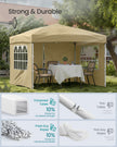 Pop Up Gazebo - 9.4L - PE Plastic, Steel - UV Protection, Drizzle-Resistant