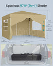 Pop Up Gazebo - 9.4L - PE Plastic, Steel - UV Protection, Drizzle-Resistant