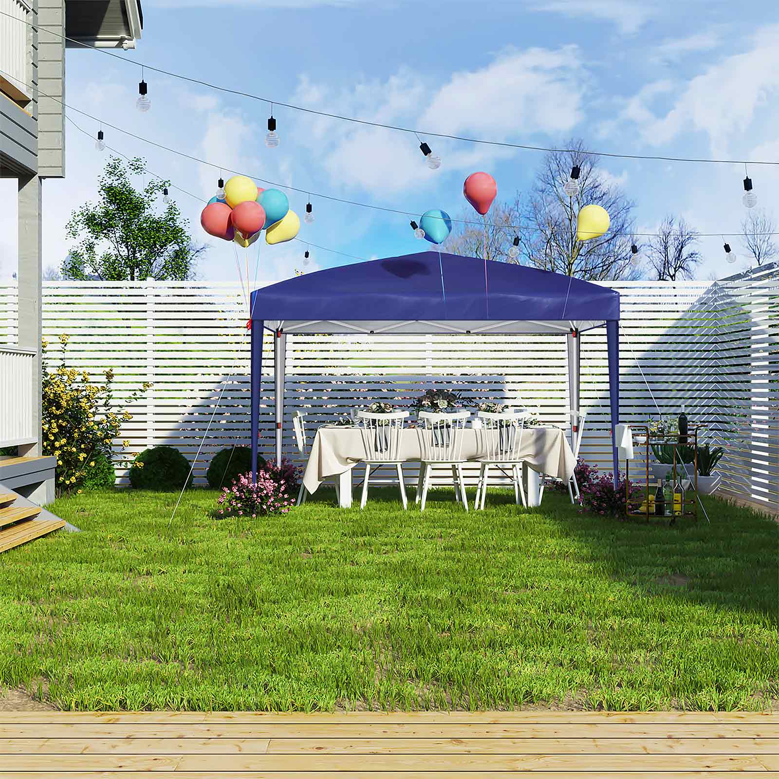 Portable Pop-Up Gazebo – Fabric – Blue – Anti-UV Canopy for Outdoor Events