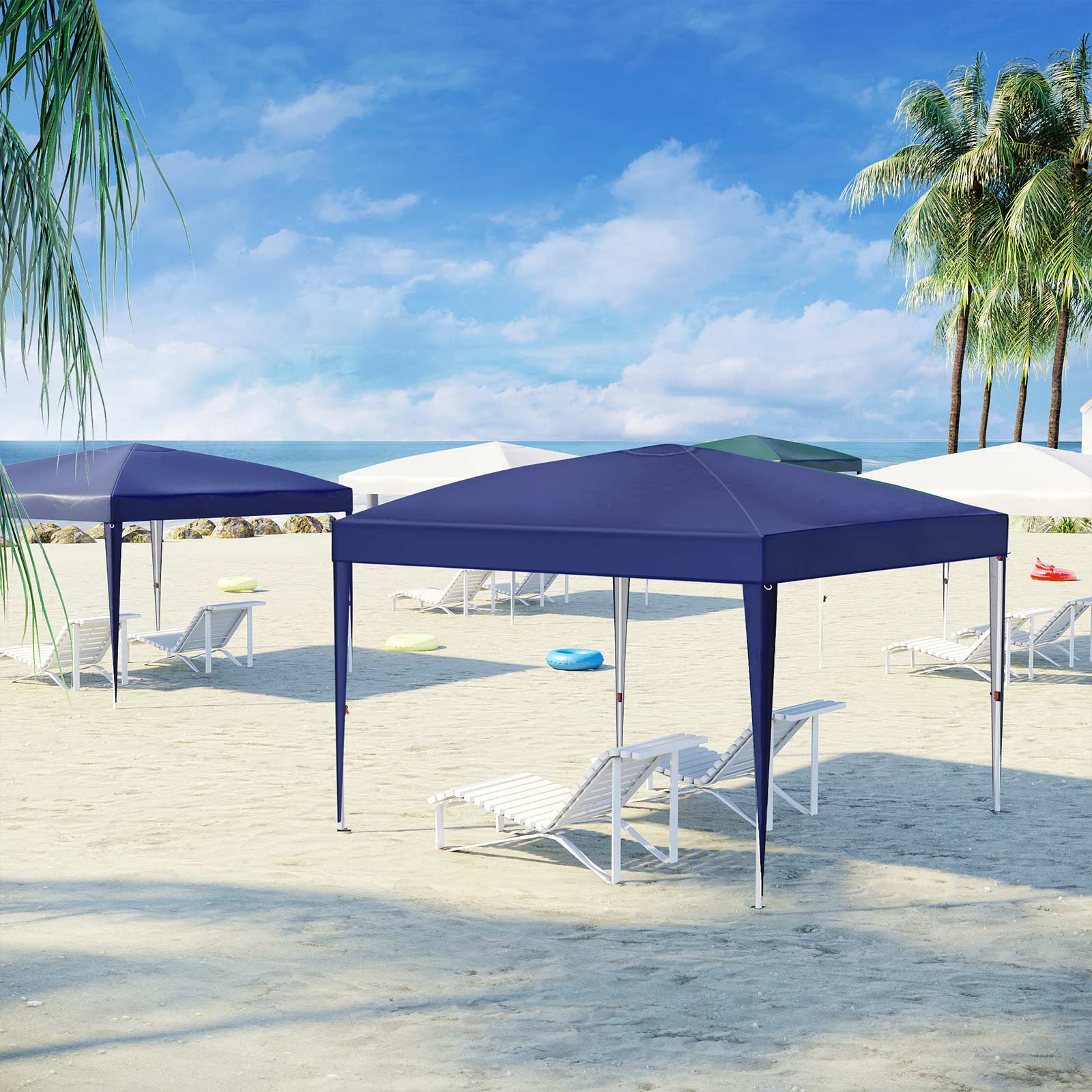 Portable Pop-Up Gazebo – Fabric – Blue – Anti-UV Canopy for Outdoor Events