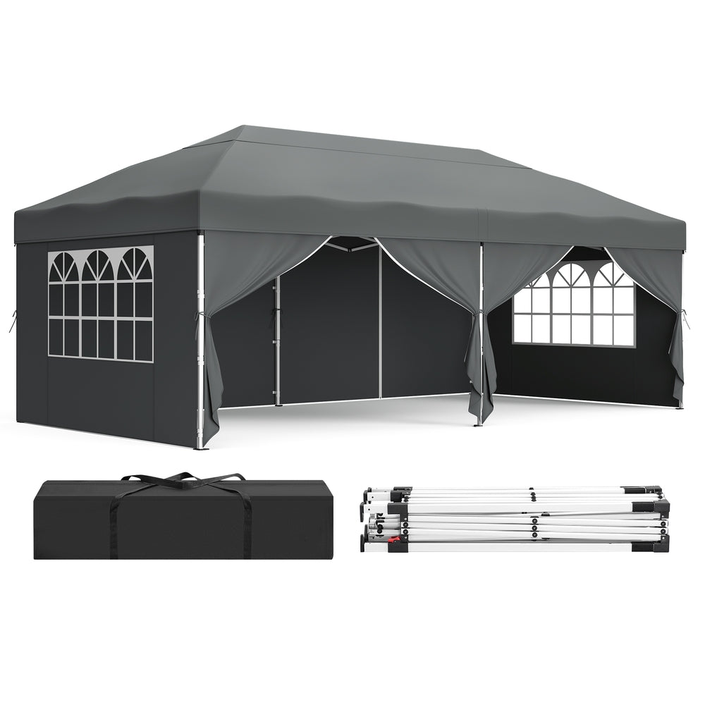 Pop Up Gazebo - 30L - Steel & Oxford Fabric - UV Protection - Drizzle-Resistant