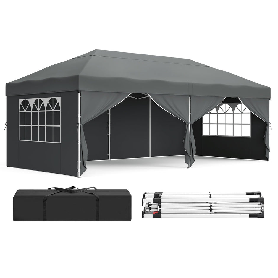 Pop Up Gazebo - 30L - Steel & Oxford Fabric - UV Protection - Drizzle-Resistant