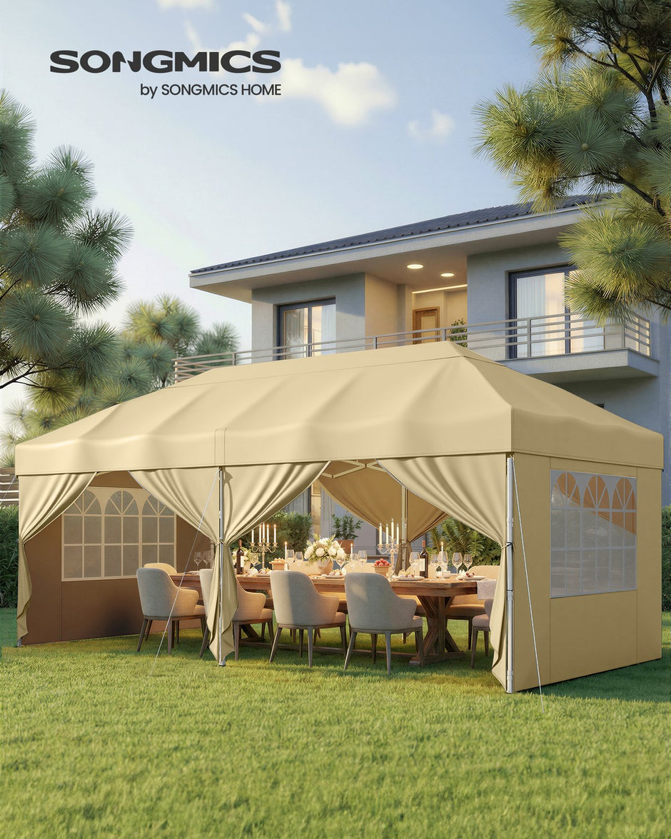 Pop Up Gazebo - 30L - Steel & Oxford Fabric - UV Protection - Drizzle-Resistant