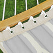 Quilted Fabric Hammock – Bamboo – Grey and Beige – Detachable Curved Spreaders and Pillow, Load Capacity 225 kg, 200 x 140 cm