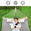 Double Hammock – Oxford Fabric – Gray – Padded with Detachable Bamboo Spreader Bars and Pillow
