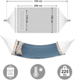 Double Hammock – Oxford Fabric – Blue – Quilted with Pillow and Bamboo Spreader Bars