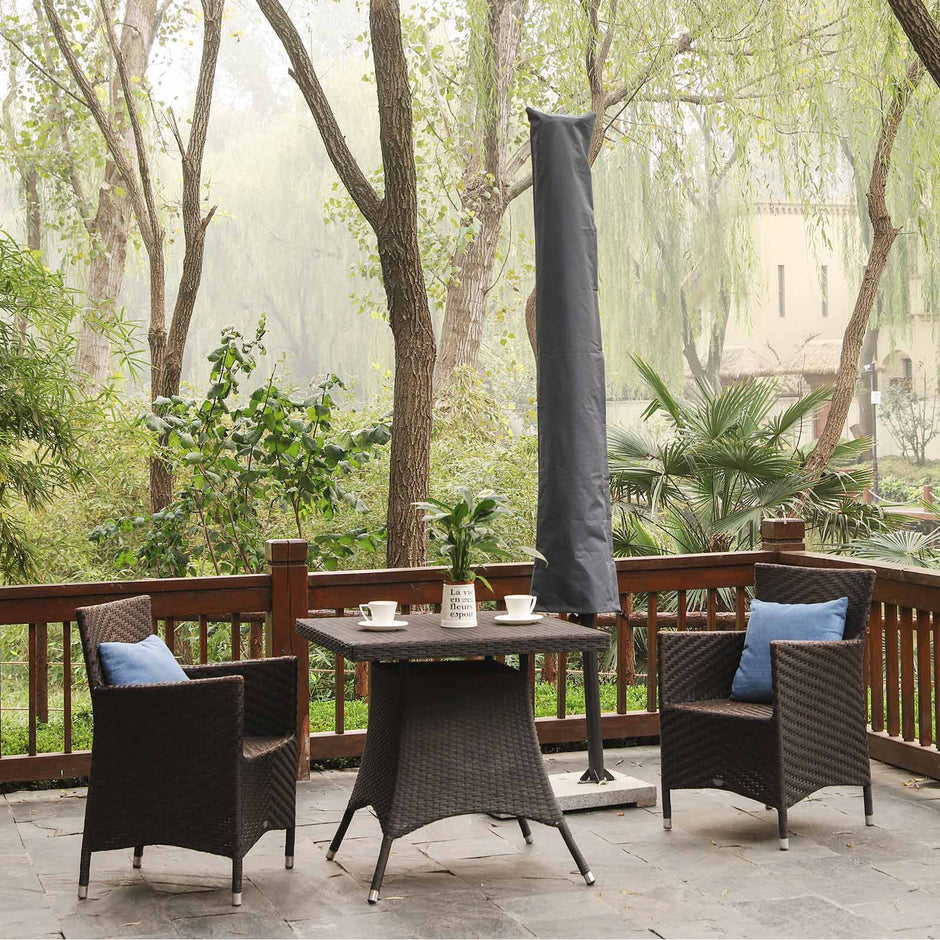 Parasol Umbrella Cover – Waterproof 600D Oxford Fabric – Dark Grey – Includes Rod and Zipper