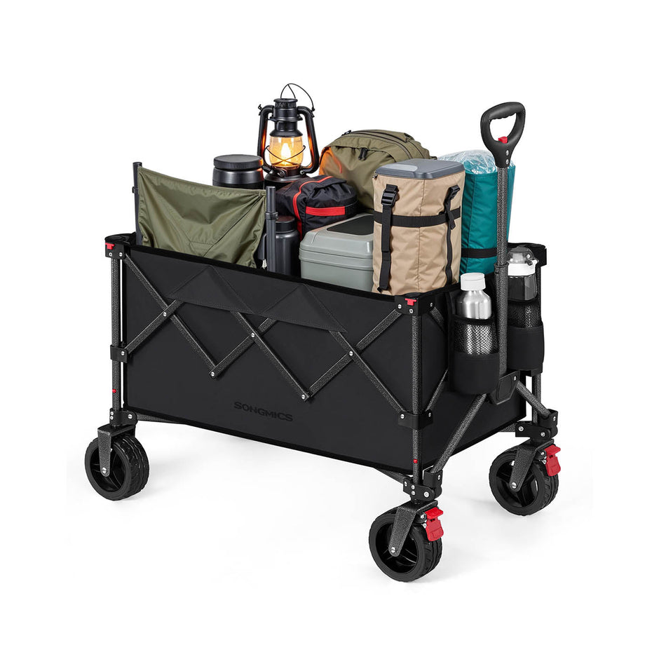 Foldable Trolley – Fabric – Ink Black – 150 L Capacity, Holds up to 150 kg