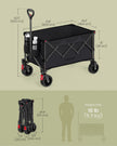 Foldable Trolley – Fabric – Ink Black – 150 L Capacity, Holds up to 150 kg