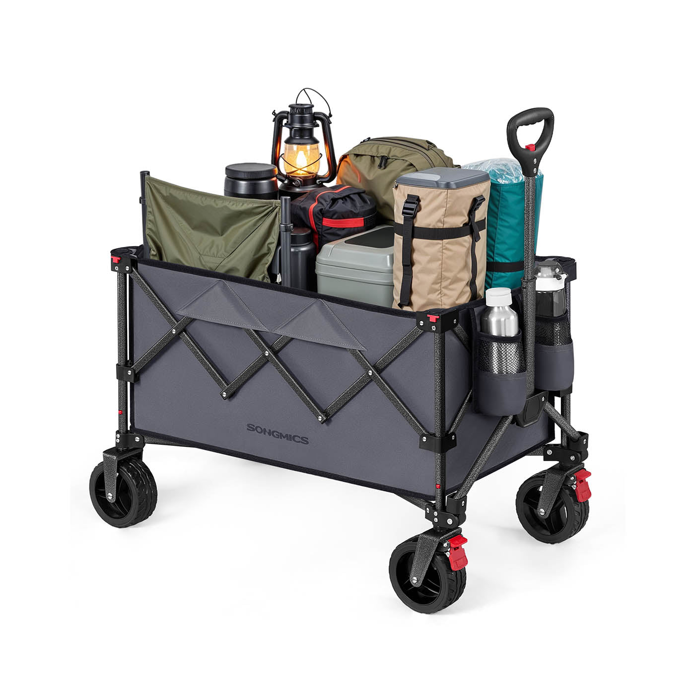 Foldable Trolley – Metal – Slate Grey – 150 L Capacity, Holds up to 150 kg, Space-Saving Design with Removable Wheels
