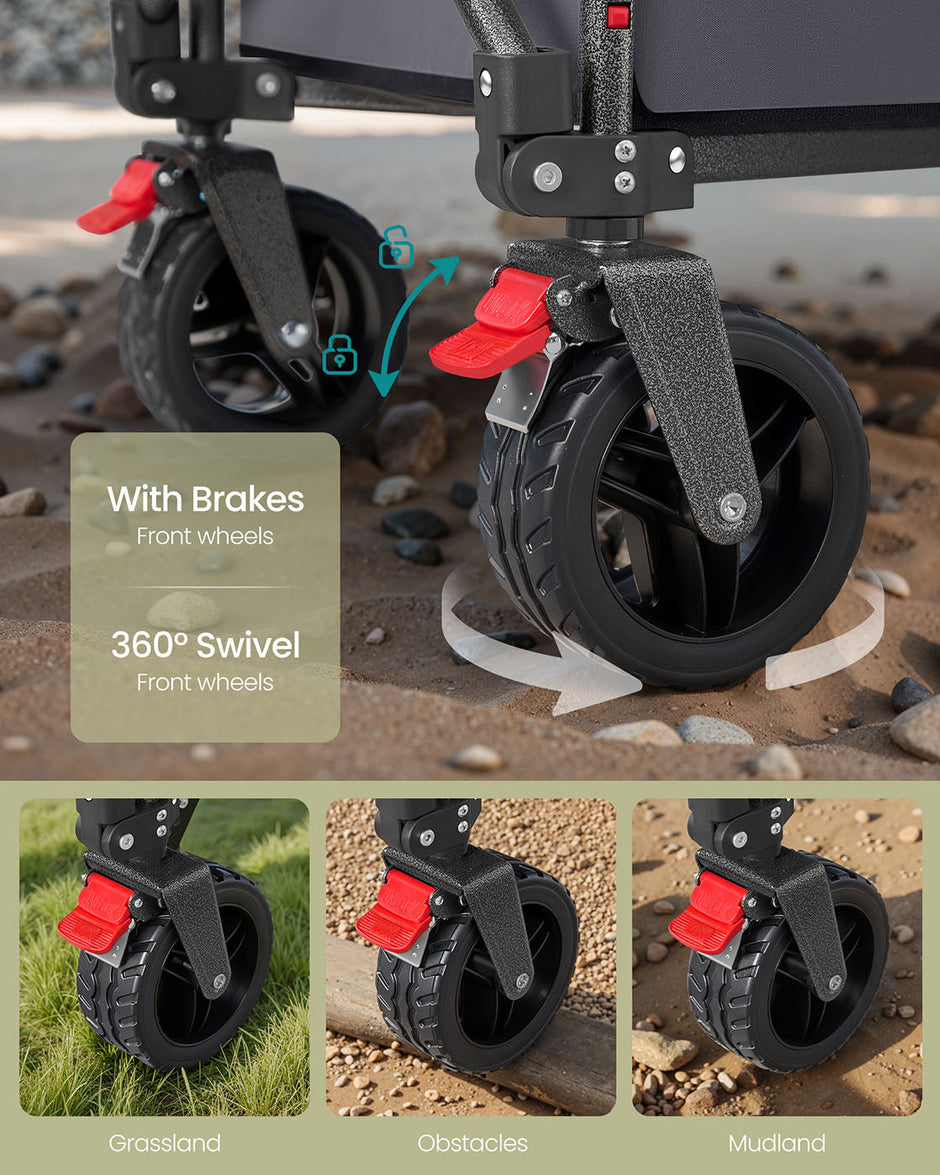 Foldable Trolley – Metal – Slate Grey – 150 L Capacity, Holds up to 150 kg, Space-Saving Design with Removable Wheels
