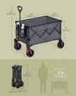 Foldable Trolley – Metal – Slate Grey – 150 L Capacity, Holds up to 150 kg, Space-Saving Design with Removable Wheels