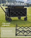 Foldable Camping Trolley – Fabric – Ink Black – Heavy-Duty, Compact Design with 4 Reinforced Wheels
