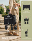 Foldable Camping Trolley – Fabric – Ink Black – Heavy-Duty, Compact Design with 4 Reinforced Wheels