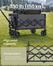Foldable Camping Trolley – Steel – Slate Grey – 4 Reinforced Wheels, Compact Design