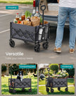 Foldable Camping Trolley – Steel – Slate Grey – 4 Reinforced Wheels, Compact Design